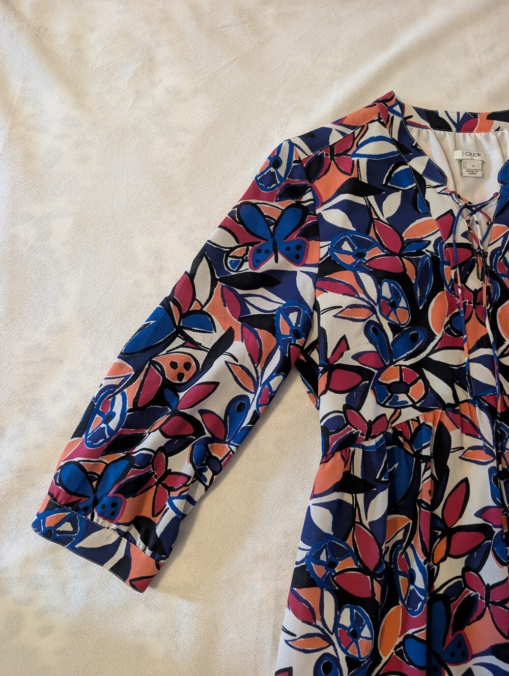 J Crew Floral Butterfly Pattern Dress - Picture 3 of 7